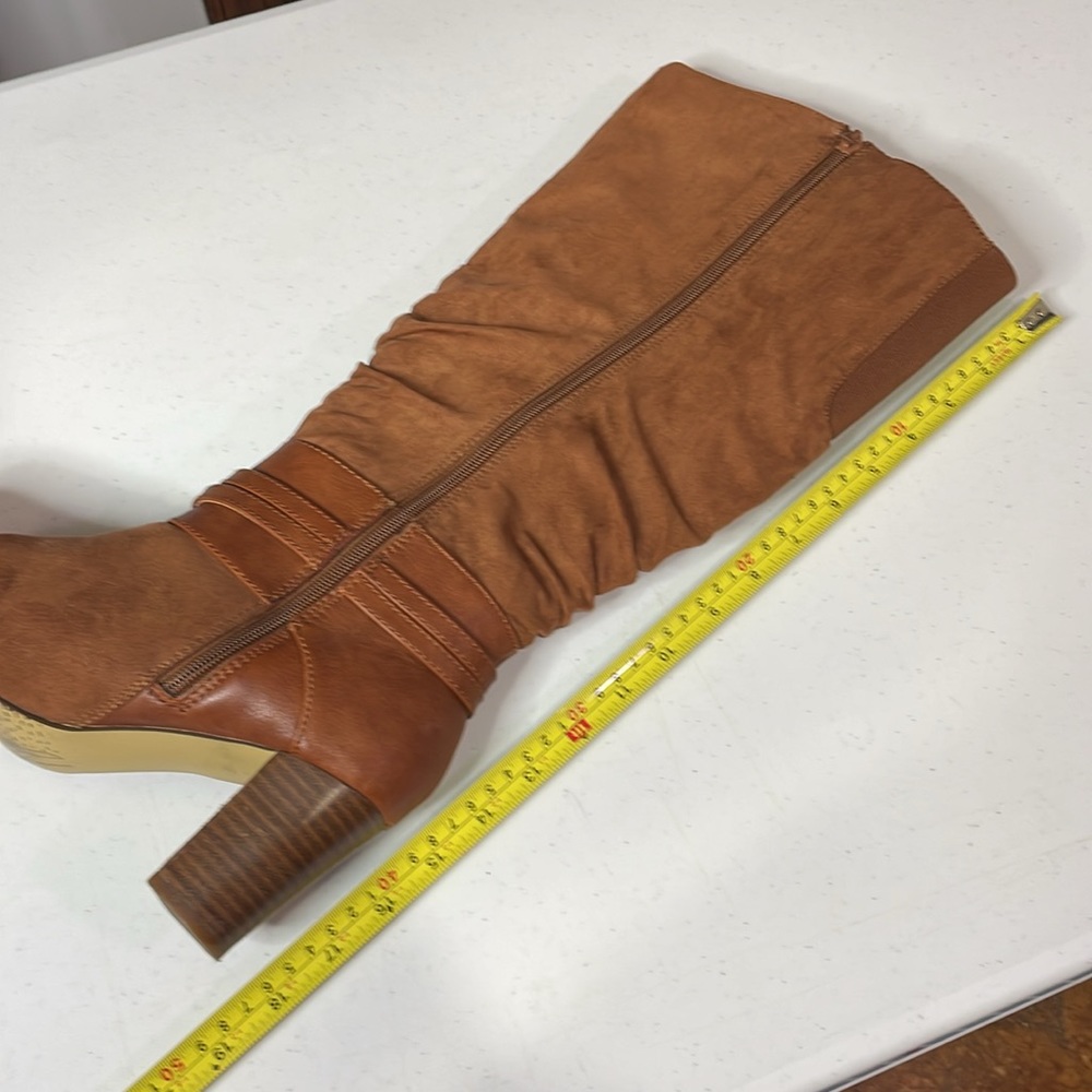 🎉 8 w/WIDE CALF tall faux leather tobacco colored - Picture 14 of 14